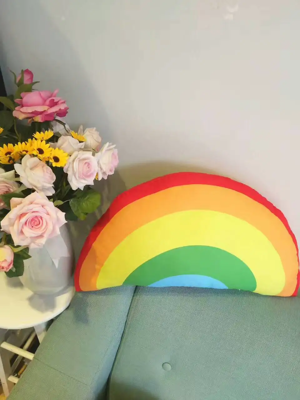 Декоративные подушки для дивана полукруглая Подушка 3D Радужная арбуз игрушки