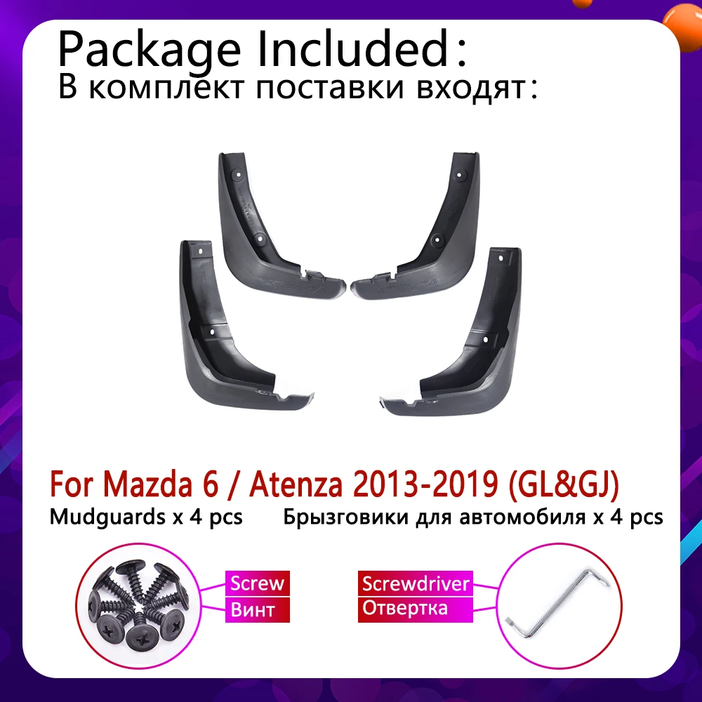 Для Mazda 6 Atenza GL GJ 2013 ~ 2019 автомобиля брызговик щитки брызговики всплеск откидная