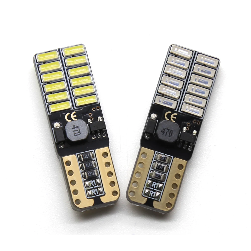 EURS 100 шт. T10 4014 24smd Светодиодная лампа для автомобиля CANBUS без ошибок 12 В сверхъяркая