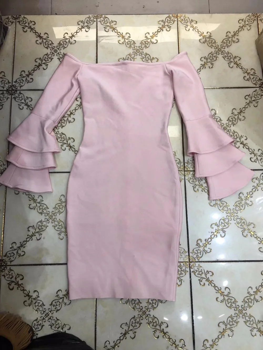 Женское зимнее Бандажное платье телесного цвета с оборками и рукавами Vestidos без бретелек, вечерние платья знаменитостей