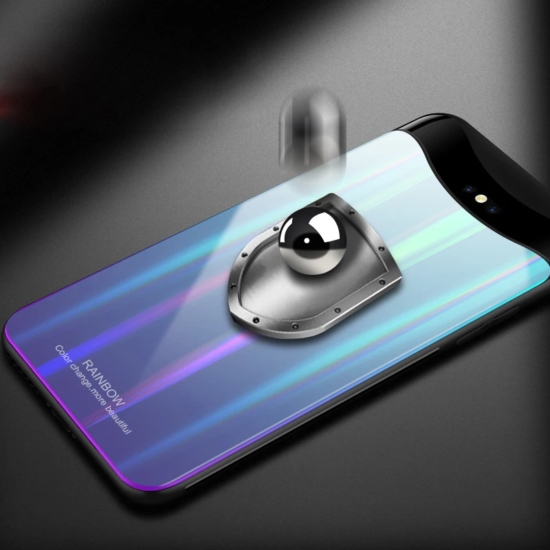 Find X Laser Shine чехол из закаленного стекла для OPPO Case 6 42 ''роскошный градиентный