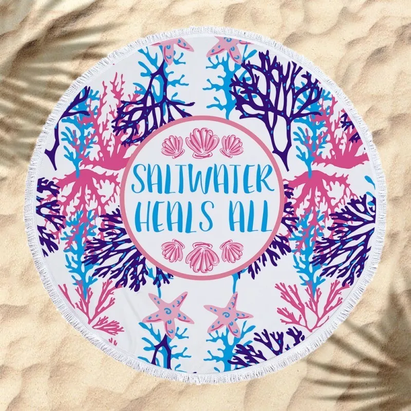 Горячая продажа большое круглое пляжное полотенце s Мандала с принтом из