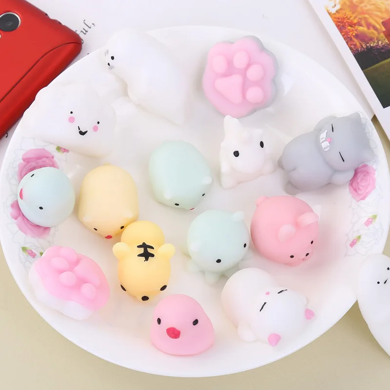 Kawaii Squishes Cat Мягкие резиновые животных Печать панда мягкими игрушка-антистресс шалости кляп замедлить рост Моти Squishies забавная игрушка