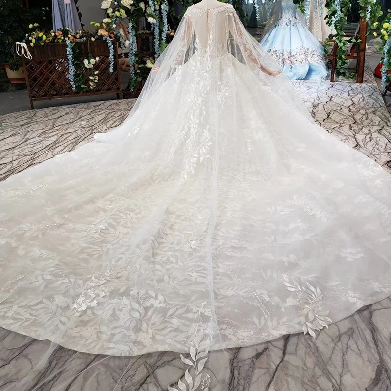 HTL479 Бальное Платье Свадебные Платья с накидкой о образной горловиной молнией