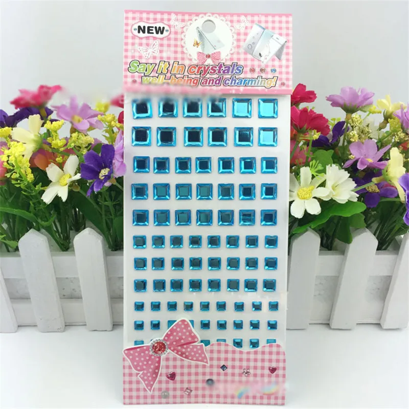 Мультфильм Квадратных Мотив Стразы Стикер Детские Игрушки Flatback Бусы Наклейка