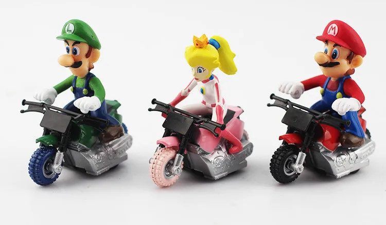 10 шт./лот Super Mario Bros Kart откатные автомобили Luigi Yoshi жаба Принцесса Персик Donkey Kong Мини автомобили подарок для детей