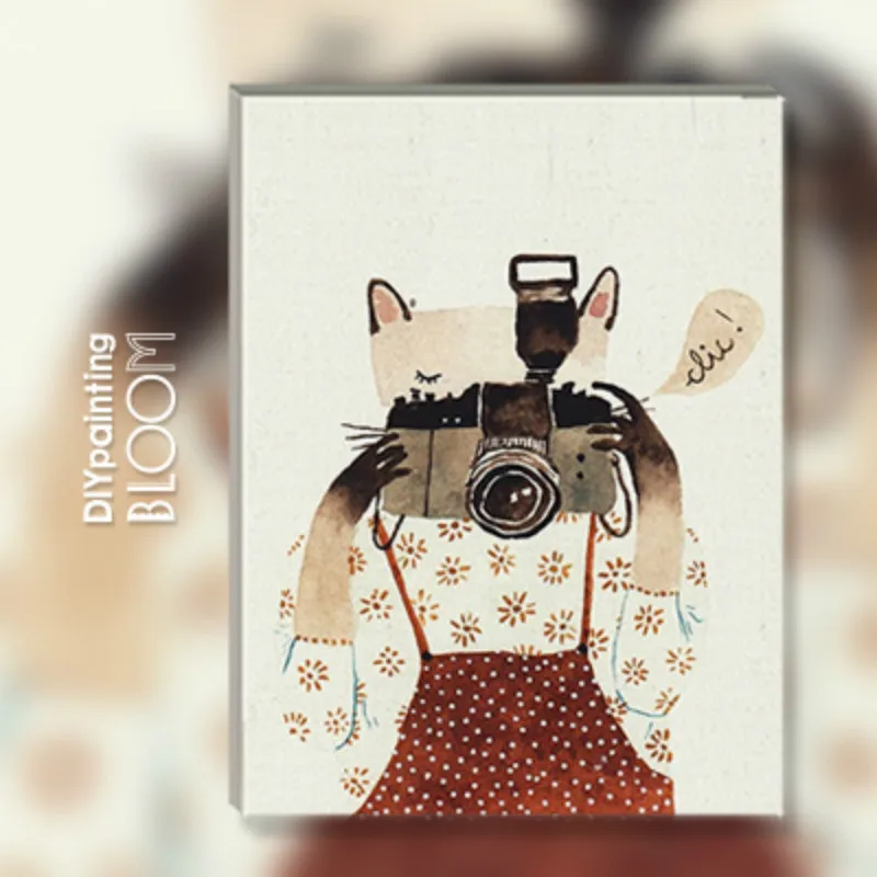 DIY домашний декор слон кошка Раскраска по номерам картины холст живопись