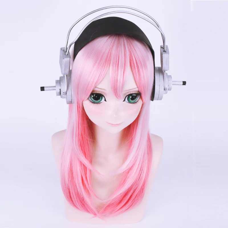 Японский Аниме Супер Sonico косплей парик супер Sony суб-оригинальный розовый