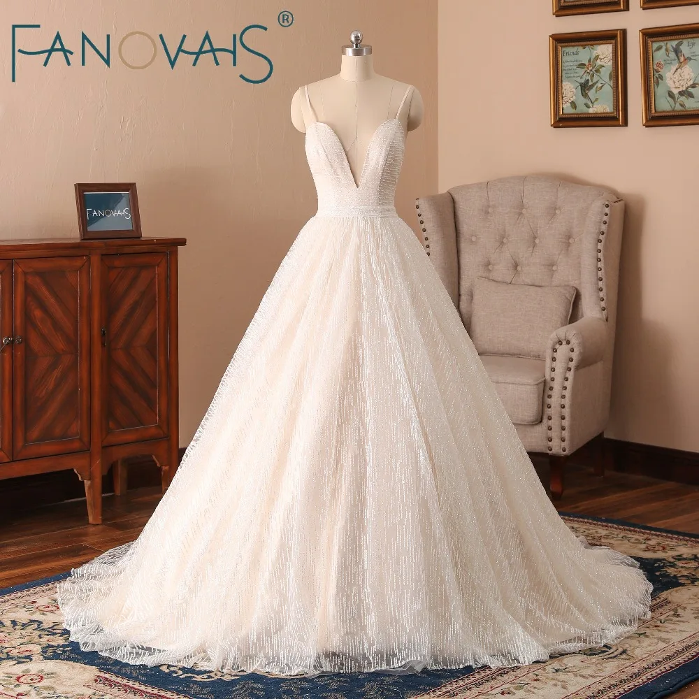 Золотые свадебные платья 2019 жемчуг с длинными рукавами Vestido de Novia gelinlik robe mariage