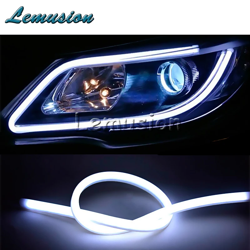 Автомобильный Стайлинг гибкий светодиодный дневный ходовой светильник 60 см для