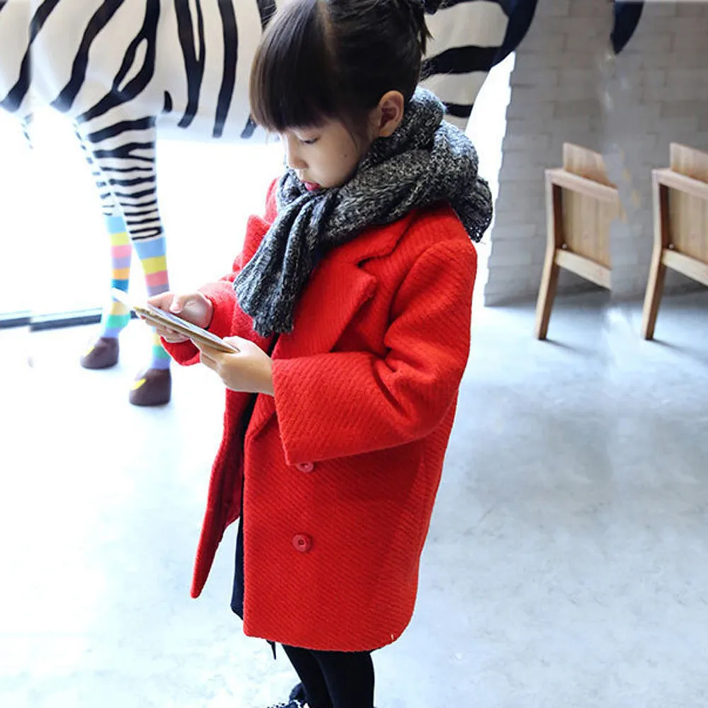 ARLONEET Girls Jackets Cloak Children Outerwear Autumn Winter Warm Thick Coat Kids Clothes Outfit Button BFOF | Детская одежда и