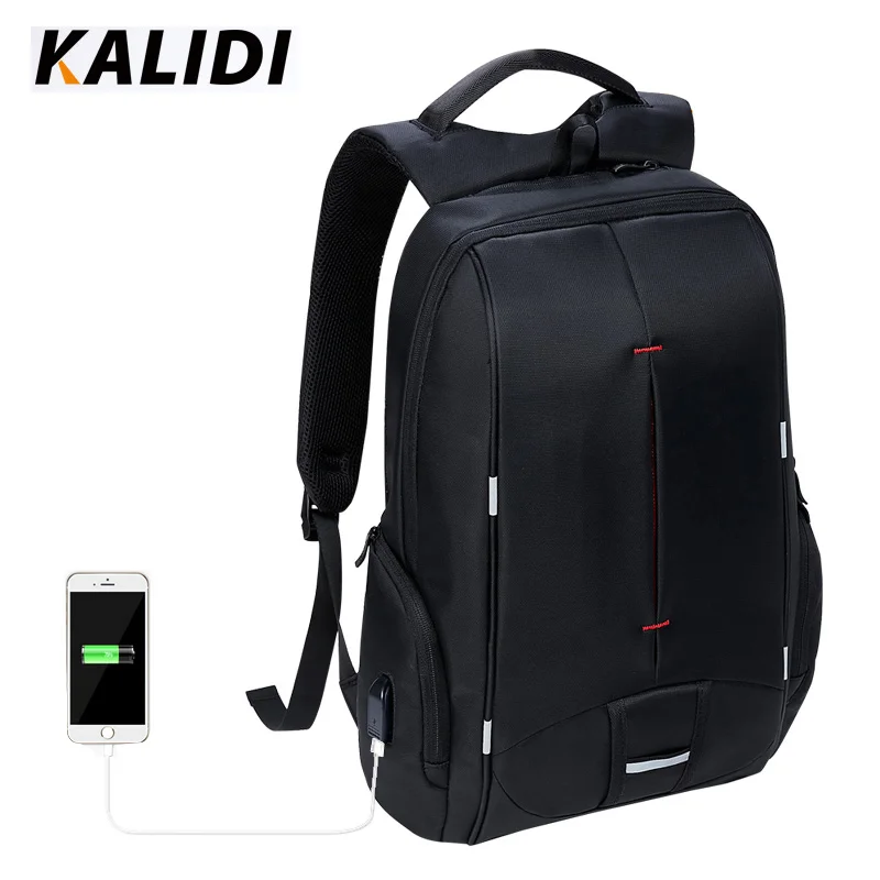 KALIDI-mochila impermeable para ordenador portátil, bolsa para portátil de 15,6-17,3 pulgadas, de 15 -17 pulgadas, USB para Macbook Air Pro, Dell, HP