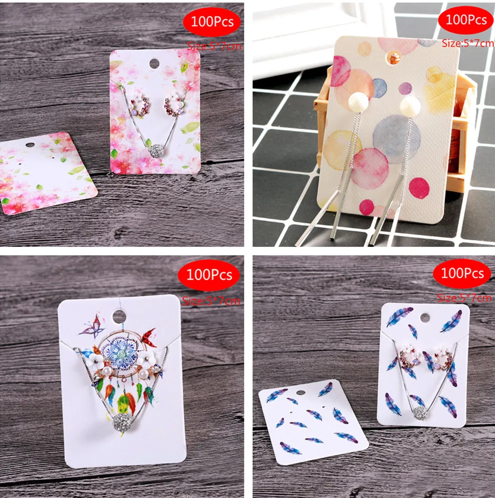 100 шт. серьги модные ювелирные изделия цветной органайзер для карт бирки 5х7 см