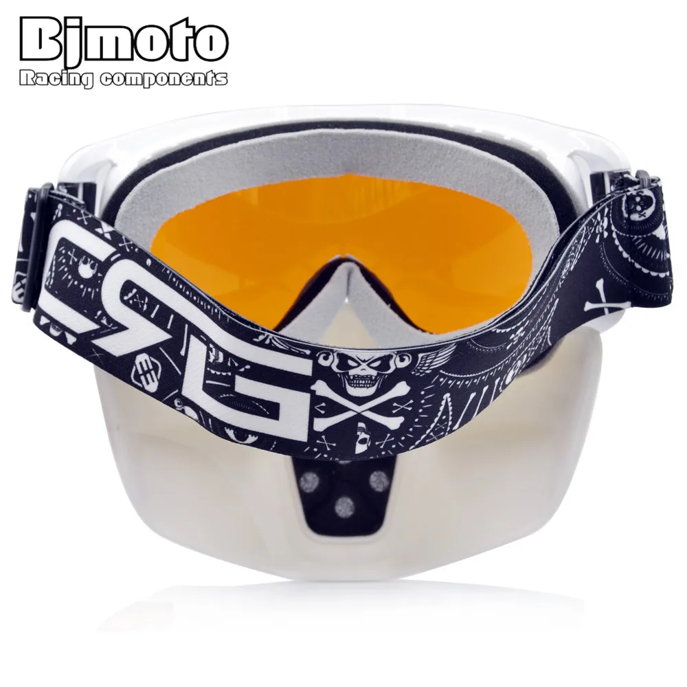 

New Detachable Motorcycle Goggles Glasses Mask Visor Ski Snowboard Motocross Oculos Gafas for Open Face Motorcycle Half Helmet