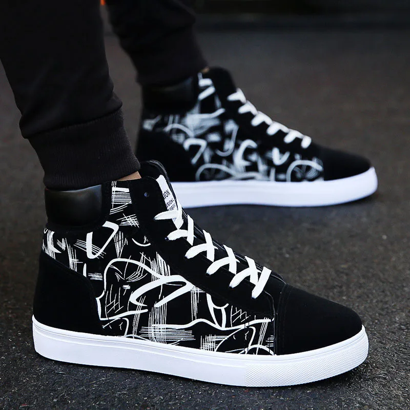 Men Shoes New Casual High Top Sneakers Vulcanized Platform Quality Men's Masculinas | Обувь