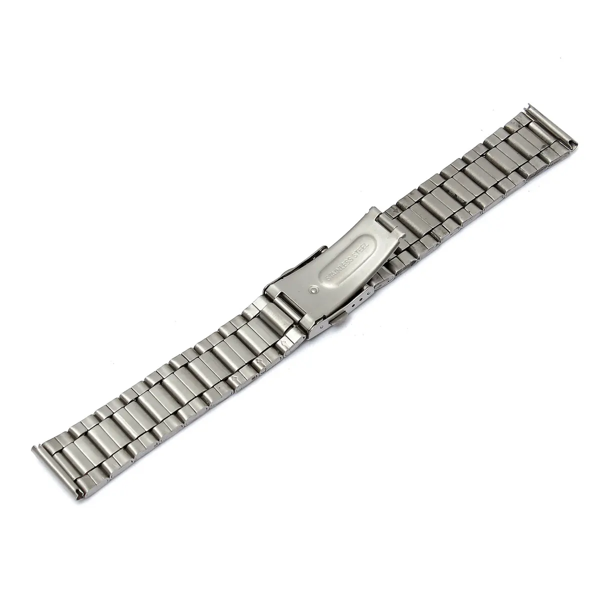 Ремешок для часов из нержавеющей стали серебристый со складной застежкой 18 мм 20 22