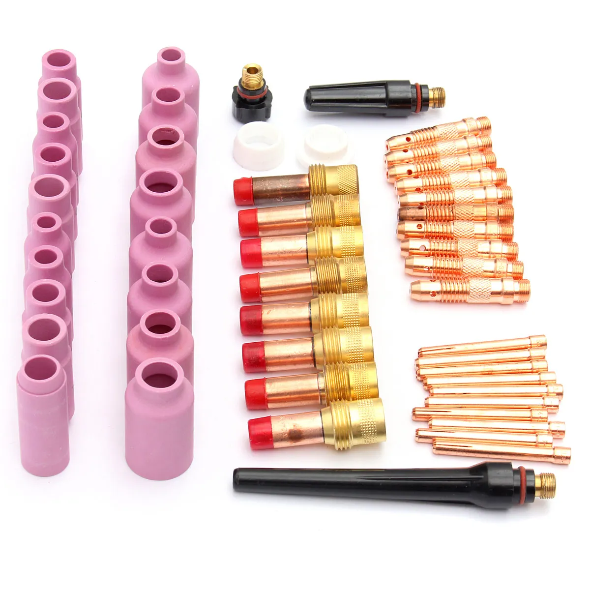 

51pcs/set Welding Torch Stubby Gas Lens For WP-17/18/26 TIG Pyrex Glass Cup Kit Durable Practical Welding Accessories Easy Use
