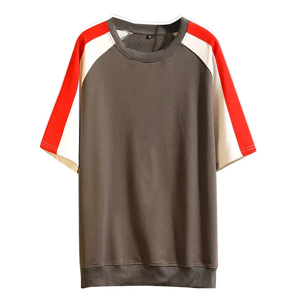 Camisetas hombre Мужская Летняя Повседневная модная Однотонная футболка с круглым