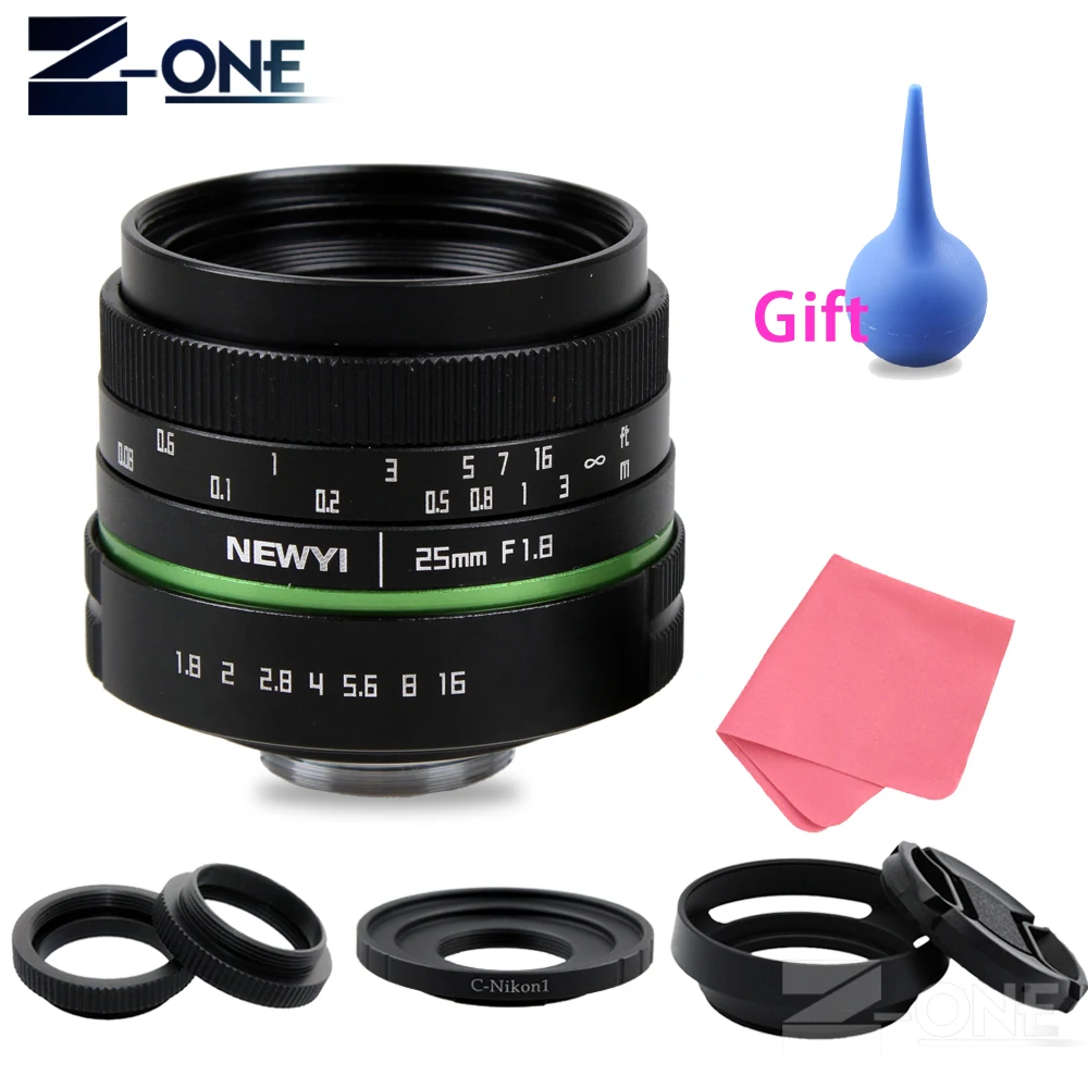 25 мм F1.8 APS C объектив Ручной камеры + адаптер макрокольца комплект для Nikon 1 AW1 S2 J4 V3 J3