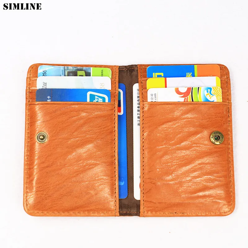 Держатель для карт SIMLINE из натуральной кожи мужчин и женщин винтажный деловой