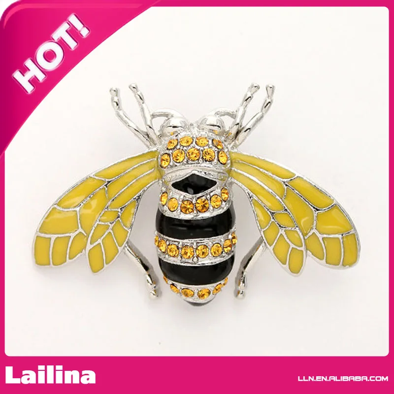 Брошь в виде пчелы броши чёрного жёлтого шмеля с кристаллами Стразы украшения