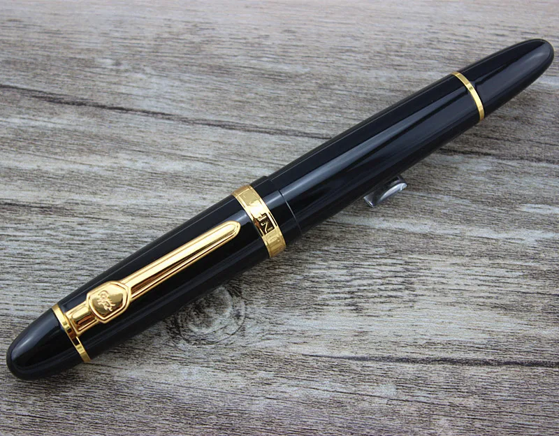 

Jinhao 159 перьевая ручка, черный лак, золотая отделка, большой тяжелый с