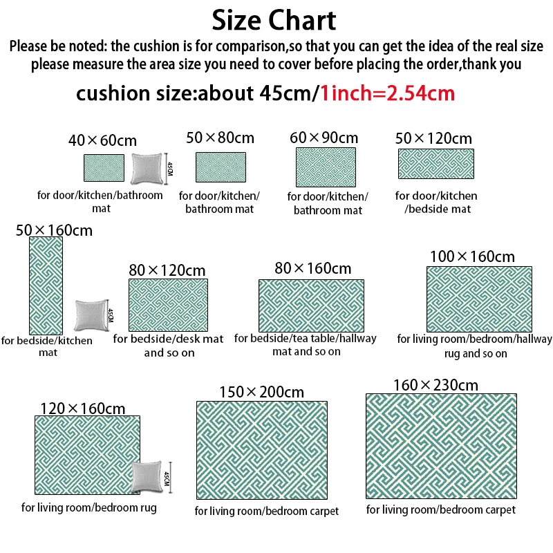 Fashion Brief Nonslip Doormat/Kitchen mat Living Room Bedroom Parlor Bedside Area Rug Decorative Carpet Nordic Geometirc Blue | Дом и сад