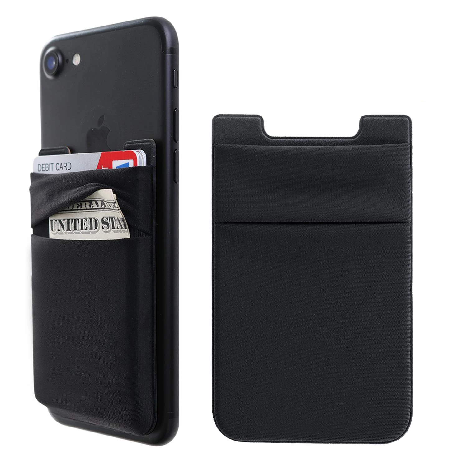

3pcs/pack Elastic Stretch Lycra Adhesive Lycra Credit Card Holder Wallet for Cell Phone Black Sticker ID Holder Card Sleeve #30