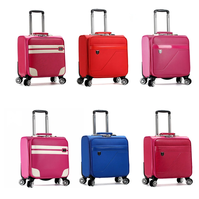 Женская сумка Спиннер из ПУ кожи 16 дюймов|luggage spinner|rolling luggagewoman rolling luggage |