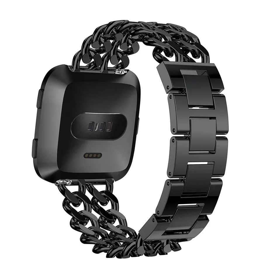 Браслет HAOBA для Fitbit Versa Двойная Цепочка из нержавеющей стали металлический