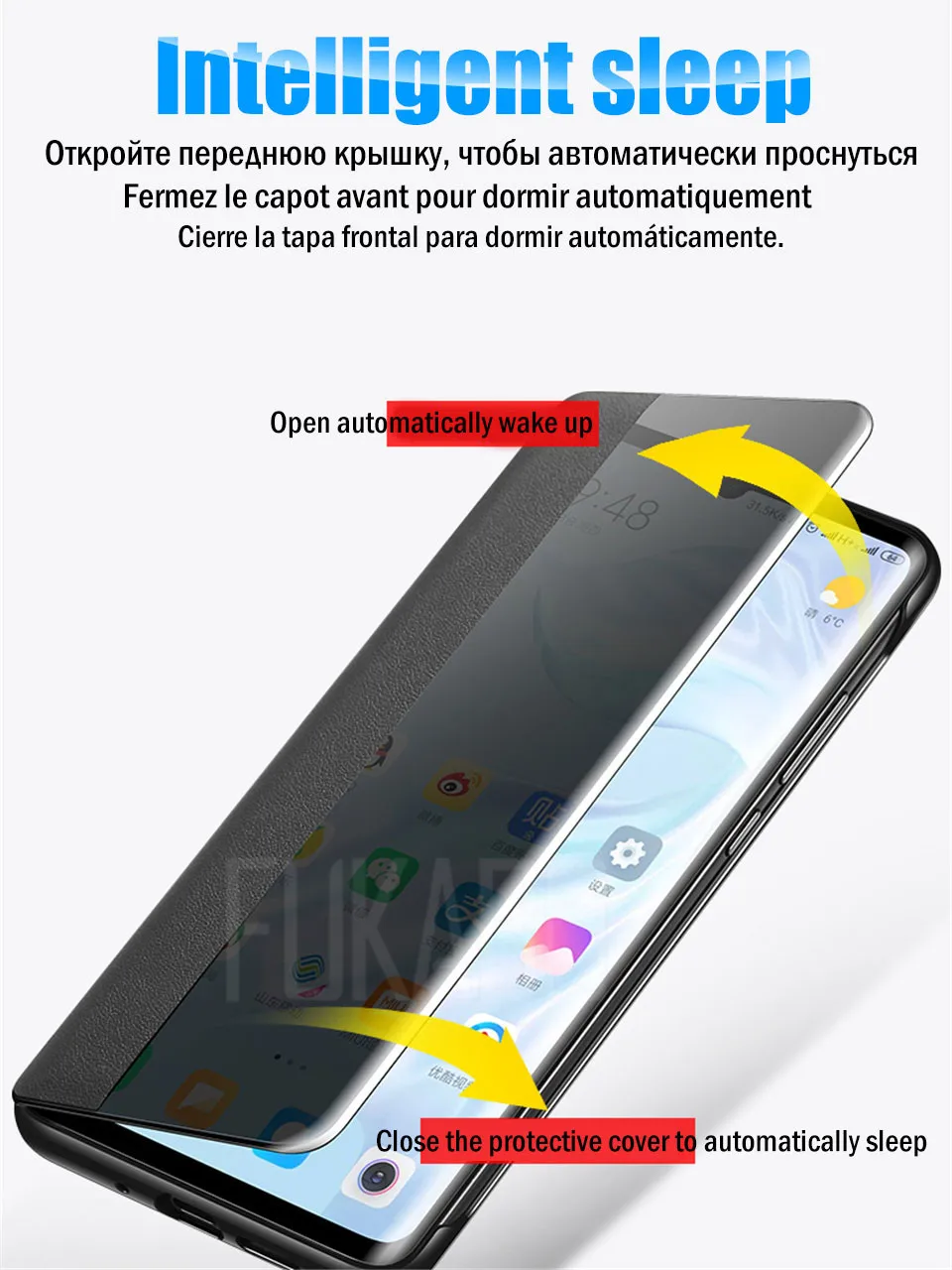 Умный защитный чехол для телефона huawei P30 Pro P20 pro mate 20 pro, защитный чехол для huawei P30 P20 mate 20 Close wake, чехол