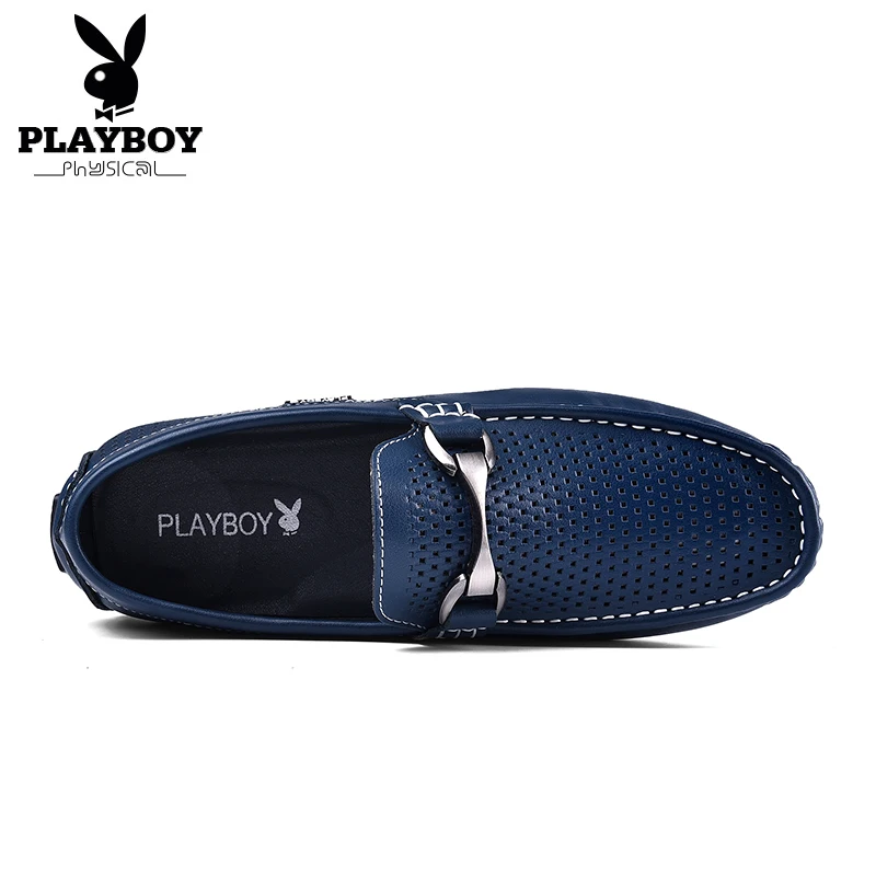 PLAYBOY/Большие размеры 38-44; модная повседневная мужская обувь из натуральной кожи; обувь из спилка со складками без застежки; мужская повседневная обувь; DA71076-2