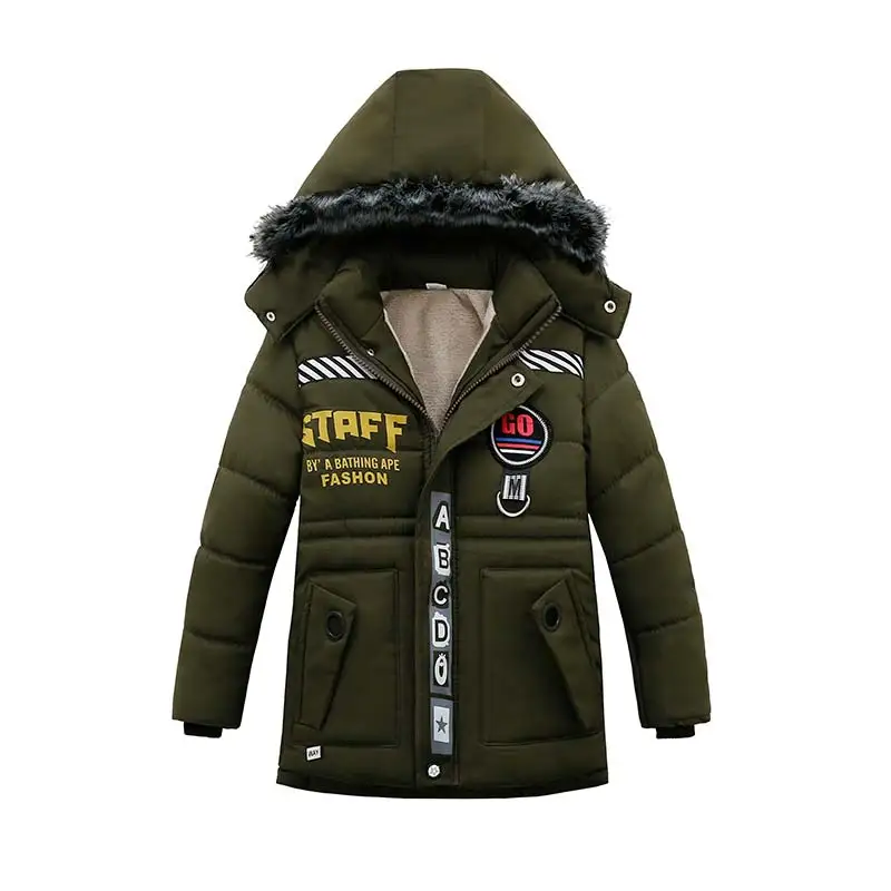 

BOTEZAI Fashion Kids Autumn Winter For Boys Coats For Teens Clothes Children Casual Jacket Fur Hooded Active Warm Outerwear