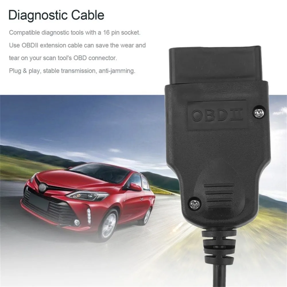 Новый автомобильный диагностический адаптер OBD II 16 контактный штыревой разъем