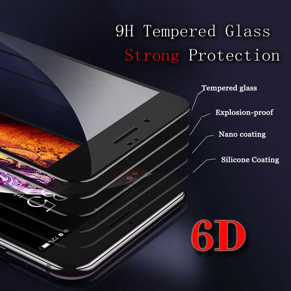 Для iphone 6 6s 6p закаленное стекло 6D полное покрытие для 7 7p 8 8s защитное
