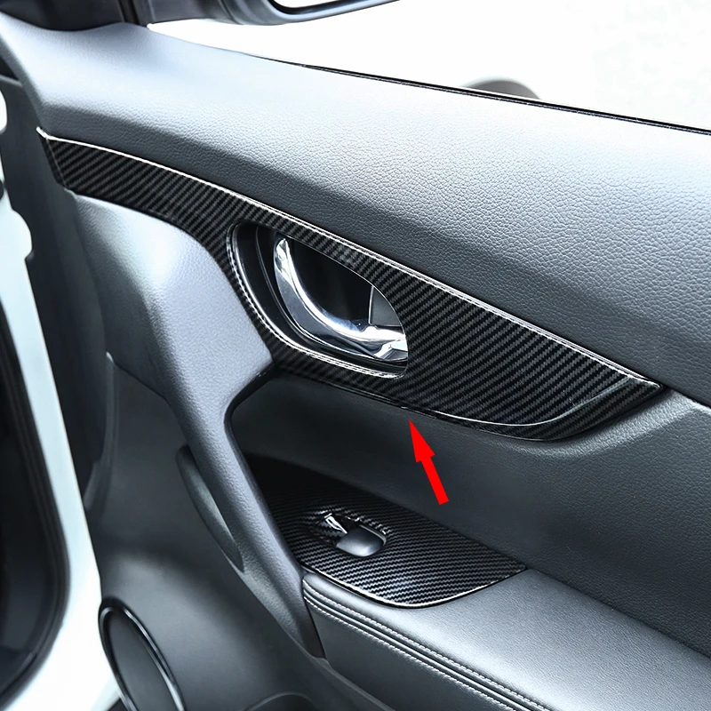 

Для Nissan X-trail xtrail T32 Rogue 2014-2018 АБС-пластик матовый/углеродное волокно внутренняя ручка двери автомобиля чаша Защитная Наклейка аксессуары 4 шт.