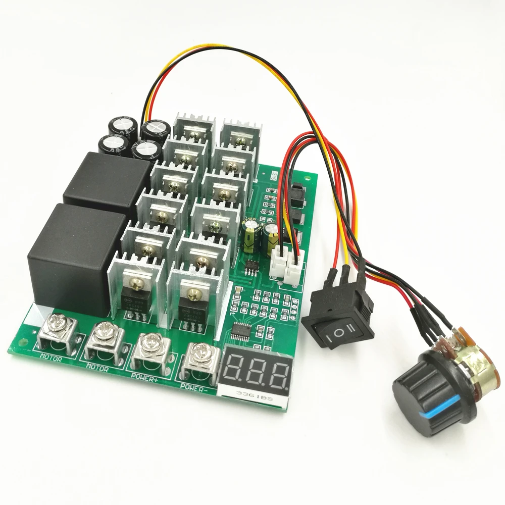 ШИМ DC 12 v/24 v/36 v/48 v 60A 3000W контроллер скорости двигателя с обратным переключателем и