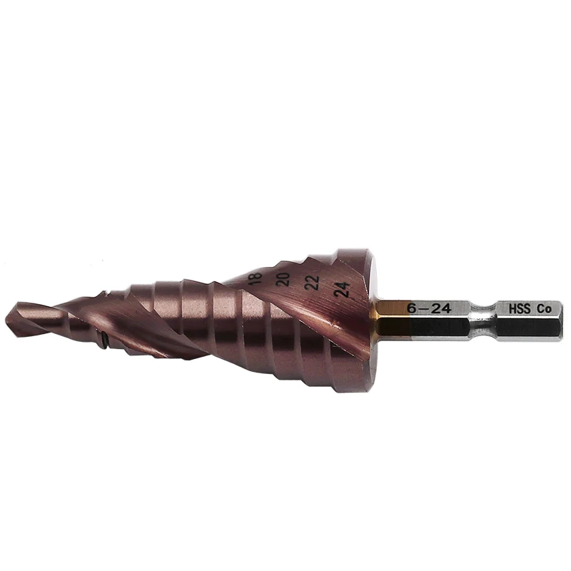 Фото Спиральное ступенчатое Коническое Сверло HSS Co M35, 6-24 мм №5