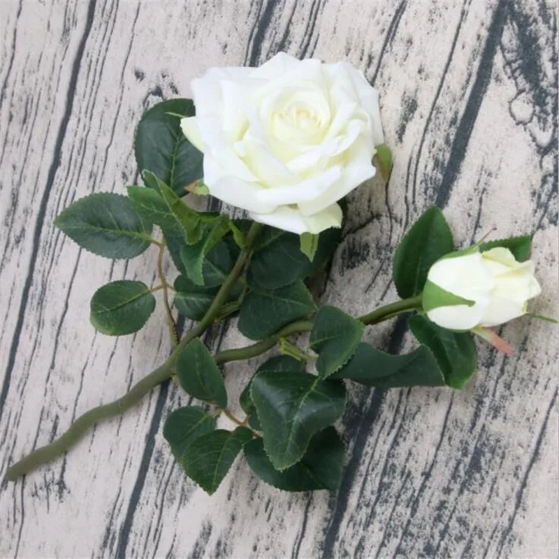 

8Pcs Fake Single Stem Paris Rose (2 heads/piece) 15.75" Length Simulation Roses for Wedding Home Decorative Artificial Flowers