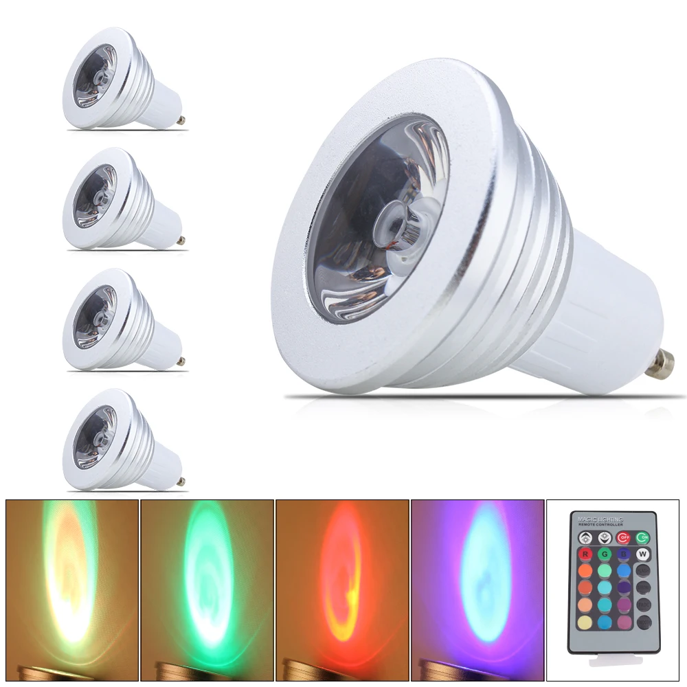 4X RGB 3WBulb лампа 16 Цвета изменение 85V 265V для сцены DJ диско свет затемнения