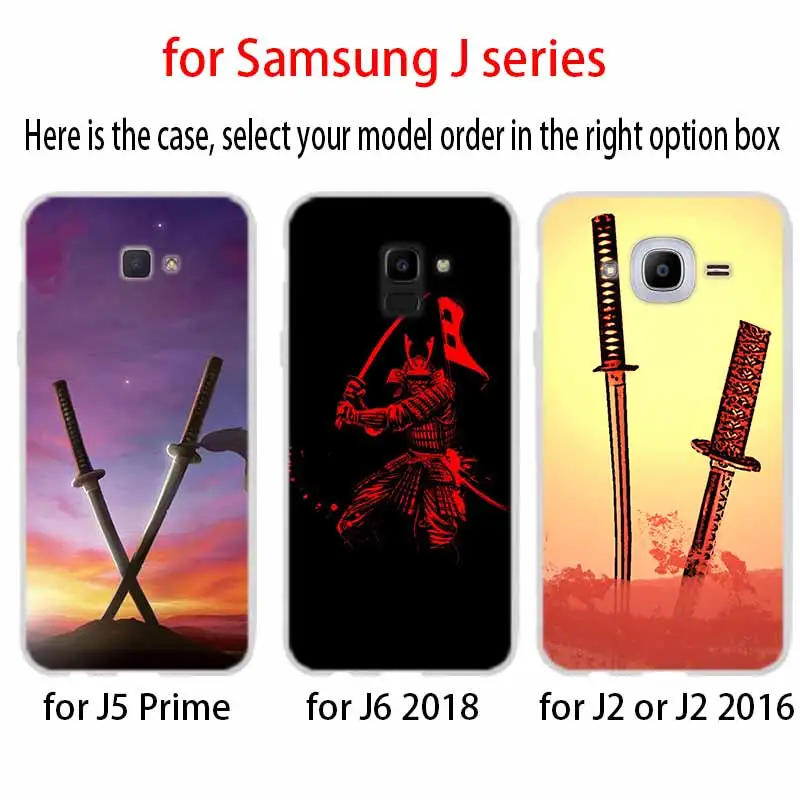 Японский самурайский меч для телефона чехол Samsung Galaxy j6 J8 J7 J5 J3 J4 Plus 2018 2017 2016 J610 Prime
