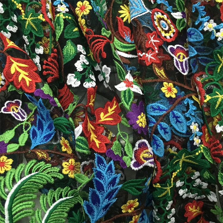 LEO&LIN Grenadine Art Net Yarn Lace Embroidery Flowers Home  Garden For DIY Clothing Dress Fashion Fiber Fabric