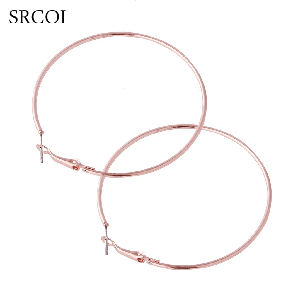 Большие женские серьги-кольца SRCOI модные массивные круглые металлические