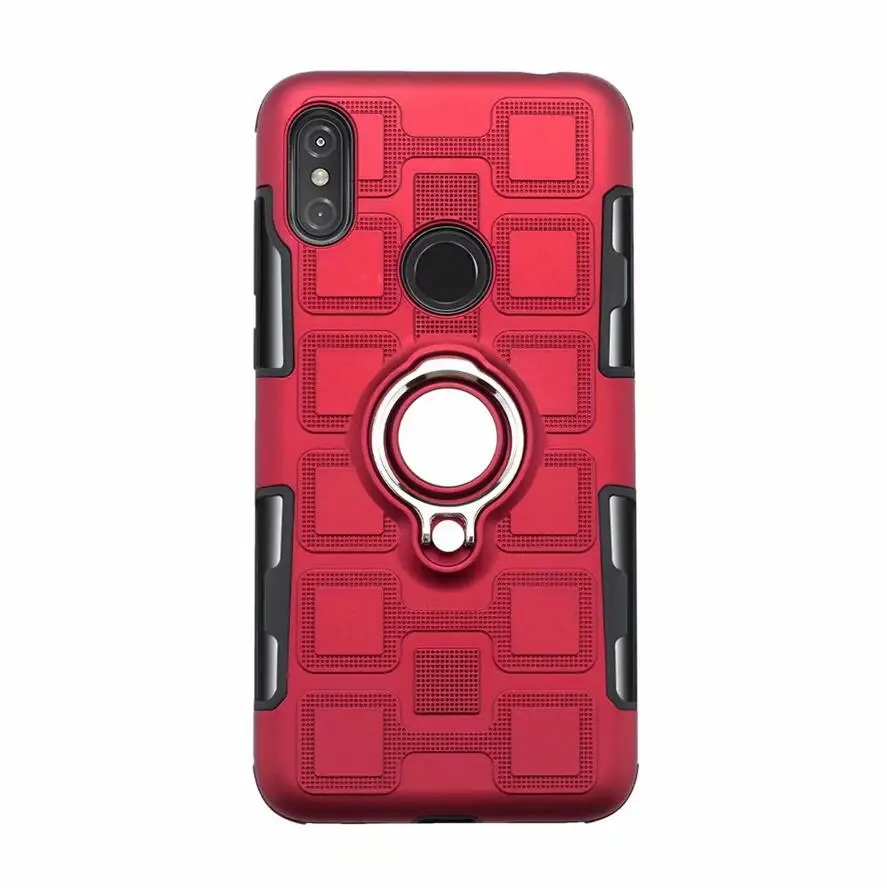 Чехол для Motorola Moto One/P30 Play противоударный чехол для телефона для Moto One/P30 Play Armor анти-падение задняя крышка чехол-подставка с кольцом - Цвет: Красный