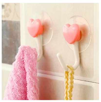 2 шт. милые сердцу Форма Ванная комната крюк Бесшовные сильный присоски разные