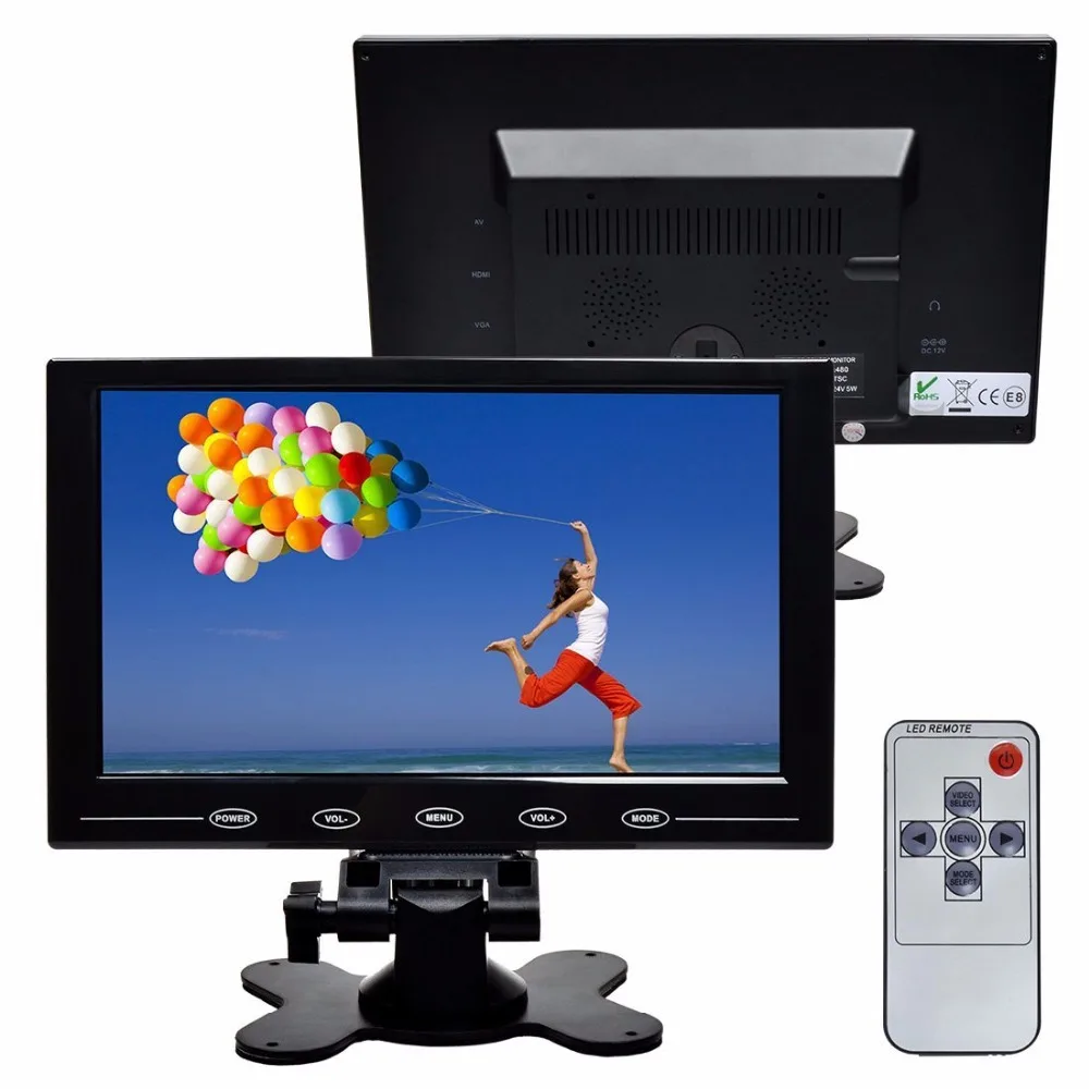 9 дюймов ультра тонкий HD TFT монитор автомобиля Экран дисплея 1024*600 для ПК