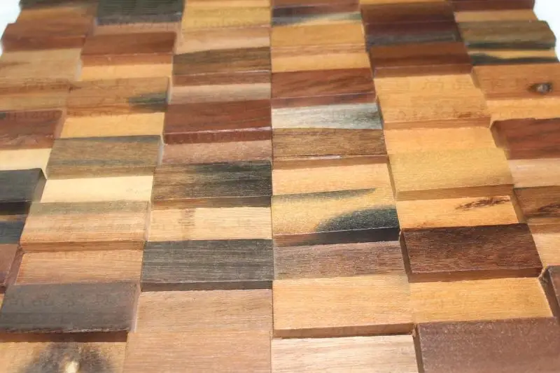 3D полоса прямоугольная натуральная деревенская деревянная настенная плитка