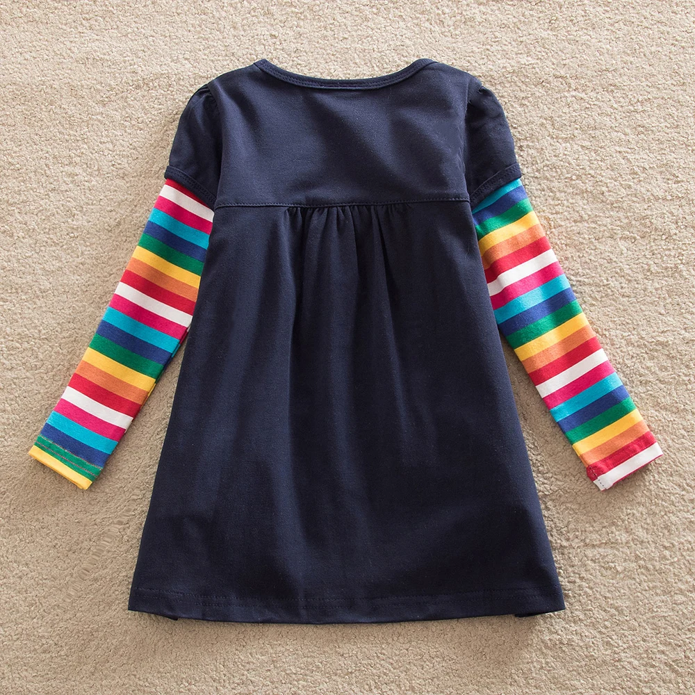 Платье для девочек бренд Vestidos INFANTIL детская одежда для девочек длинные рукава с цветочным рисунком для девочек платье трапециевидной формы для девочек h5802