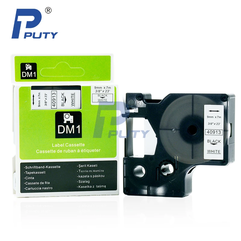 

10-Pack 9mm 3/8" Label Tape Black on White Compatible DYMO D1 40913 for Label Maker Printer LabelManager 210D PnP 360D 260P 280