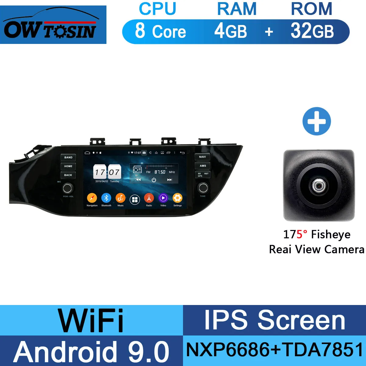32G Fisheye Camera " ips Восьмиядерный 4 Гб ОЗУ+ 64 Гб ПЗУ Android 9,0 автомобильный DVD радио gps для KIA RIO K2 DSP CarPlay Parrot BT стерео Adas - Цвет: 32G Fisheye Camera